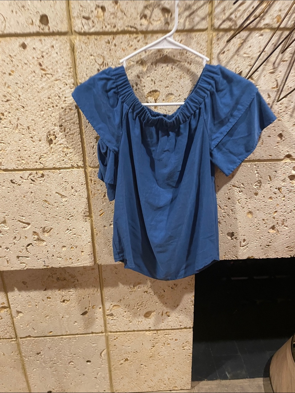 Blue Off-Shoulder Women's Top